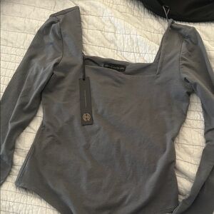 NWT House of Harlow 1960 Slate Long Sleeve bodysuit small